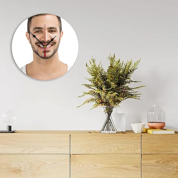 Generic Custom Clocks for Walls Personalized Clocks with Picture Silent Non Ticking Round Decoration for Kitchen Creative, 12inch-30cm