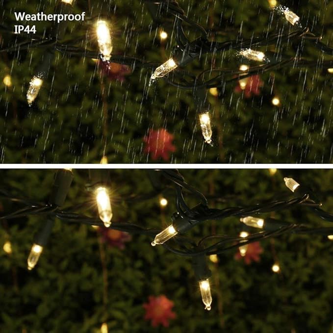 Brizled 4 Pack LED Christmas Lights, 100 LED 33ft Christmas String Lights, 120V UL Certified Connectable Xmas Tree Light Mini Xmas Light for Home Tree Patio Indoor and Outdoor Decorations, Warm White