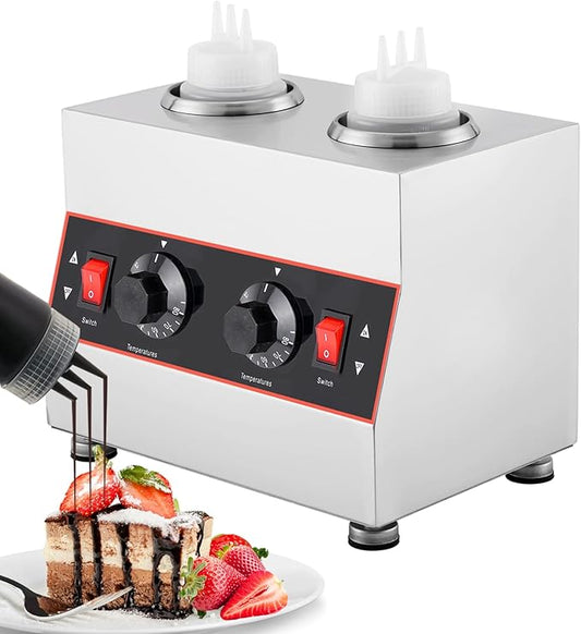 Electric Cheese Sauce Warmer Nacho Cheese Dispenser Warmer with 22oz Bottle, Bottle Warmer for Chocolate Hot Fudge Caramel 86-185 110V