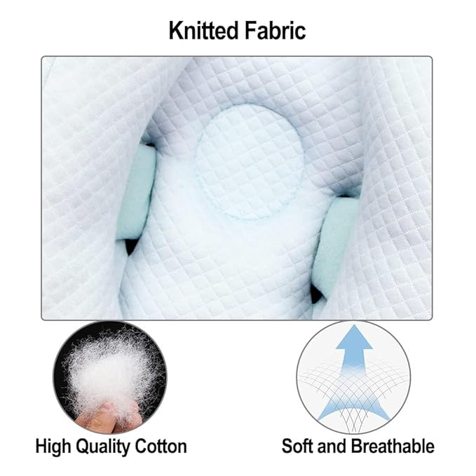 Baby 2 in 1 Travel Cushion, Banana Shape Baby Neck Head Support Travel Pillow Stroller Insert Cushion for Kids, Toddler, Blue