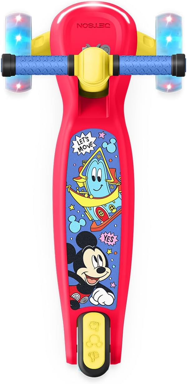 Jetson Character Kids Kick Scooter, LED Lights on Stem & Light-Up Wheels, Lightweight Frame, Height-Adjustable Handlebar, Lean-to-Steer System, Easy-Fold Mechanism