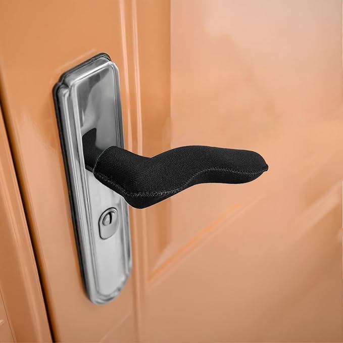 5PCS Door Handle Covers - Anti-Scald & Anti-Freeze Knob Protectors, Elastic Neoprene Rubber Cushion for Hot/Cold Handles, Universal Fit for Home/Office/School Doors