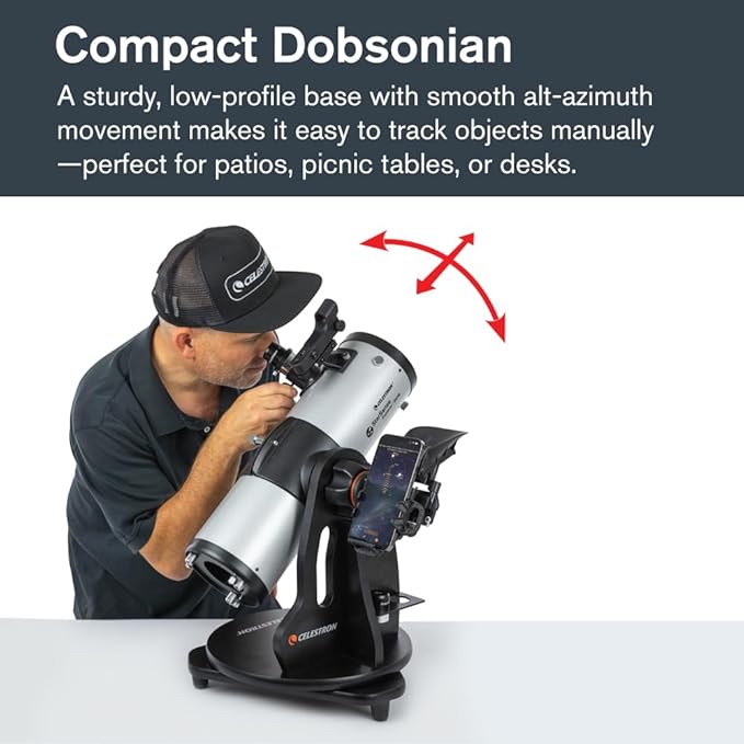 Celestron StarSense Explorer 114AZ App-Enabled Telescope – 114mm Tabletop Dobsonian with Smartphone Dock & StarSense App – iPhone & Android Compatible – Easy-to-Use for Beginners