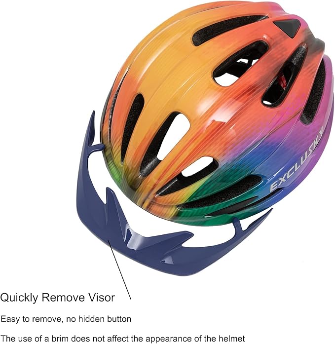 Exclusky Kids Bike Helmet with LED Light – Adjustable Multi-Sport Youth Helmet for Boys & Girls, Ages 5-12, Fits 50-57cm, Cycling Safety Gear