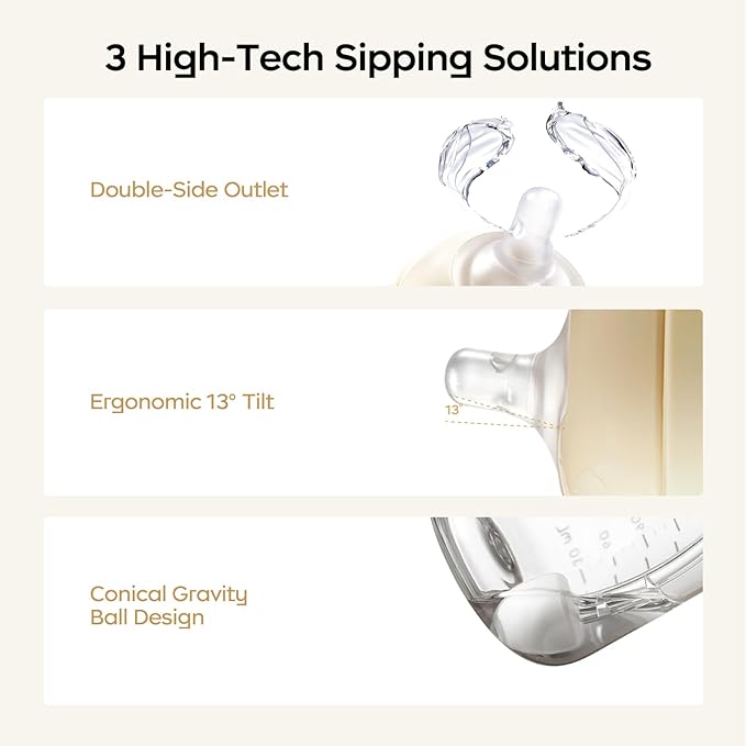 Bc babycare Sippy Cup Learner for 6+ Month Old with Nipples & Handles, Spill Proof Sippy Cup, Weighted Straw Toddler Cups, Anti-Choking Baby Cups,2 Pack Pink