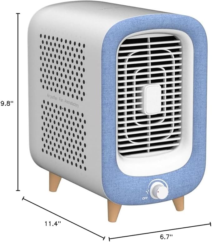 Jafanda Air Purifier for Home Bedroom 780sq ft, HEPA & Activated Carbon, Air Cleaner with Fragrance Sponge & Nightlight for Smoke, Allergies, Dust, Odor, VOC, Pet Dander, Pollen, Office, Desktop,Blue