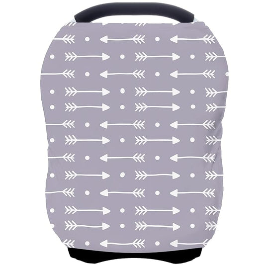 Car Seat Covers for Babies - Multi- use Nursing Carseat Canopy, Breastfeeding Covers, Baby Shower Gifts for Boys and Girls (dot Arrows)