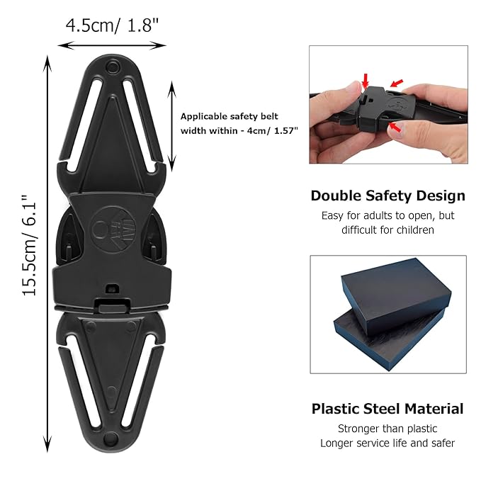 Anti Escape Safety Clip Baby Harness Chest Clips, Chest Strap Lock Prevent Children/Kids(Under 1.5 Years Old) Taking Their Arms Out of High Chairs/Strollers/Reins(2 Pack)