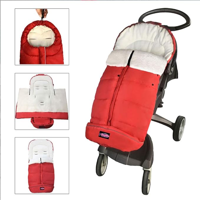Waterproof Anti-Kick Footmuff for Stroller,350g Filling Anti-Freeze Stroller Bunting Bag Front Height Adjustable,Foot Area Opens Stroller Footmuff