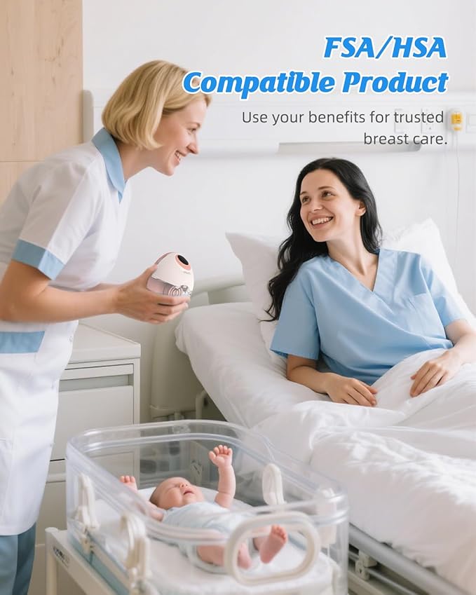 Hands Free Breast Pump MY-381 – Wearable Breastfeeding Pump, Rechargeable Electric Pump with Voice Prompts, 4 Modes & 12 Suction Levels – Portable, BPA-Free, Double Pack (White)