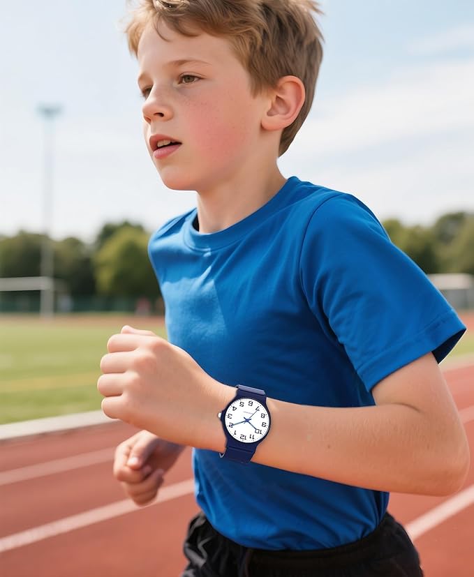 Kids Analog Watch Boys Girls, 30M Waterproof, Sports Watch for Boys, Easy to Read Children's Thin Dial Wrist Watches with Soft Band, for Ages 5-15 Kids Great Birthday Gifts Christmas Day