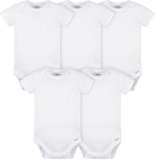 Gerber baby-boys 5 Pack Onesies Multi-packs Bundle Interlock 180 Gsm