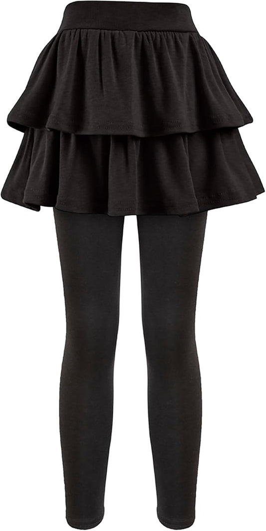 Girls School Uniform Pants Leggings with Skirts Stretch Warm Jegging 4-12 Years