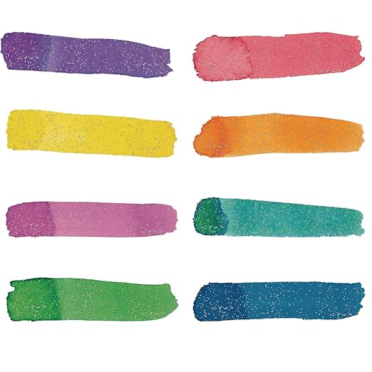 Colorations Paraben-Free Glitter Liquid Watercolor Paint, Set of 8 Vibrant Colors, 8 fl oz, Non-Toxic and Made in The USA