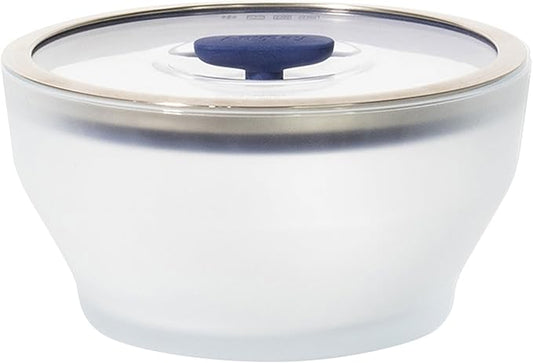 Anyday 8-Cup Microwave Cookware & Glass Container with Glass Lid, Plastic-Free Deep Food Storage | Stackable Airtight Steamer with Vented Lid for Microwave-Safe Reheating, Steaming Vegetables & Rice