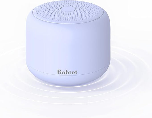 Bobtot Portable Bluetooth Speakers with Strap Easy to Carry, Wireless IPX5 Waterproof Mini Speaker with Loud Stereo Sound, 20 Hours Playtime, Rechargeable Battery, Built-in Microphone, Purple