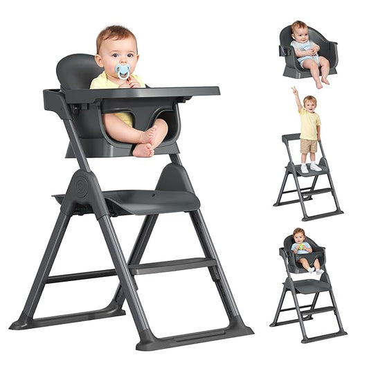 6-in-1 Baby High Chair, Convertible Highchair for Babies to Toddlers, Step Stool for Dining Time, Foldable & Easy Clean, Space-Saving Design, Adjustable, Navy Blue