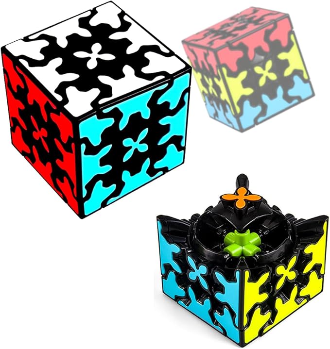Gear Cube 3x3 with Three-Dimensional Gear Structure Magic Cube 3x3x3 Puzzles Toys (60mm) Brain Teaser Puzzle Game Toy for Children and Adults (Style B)