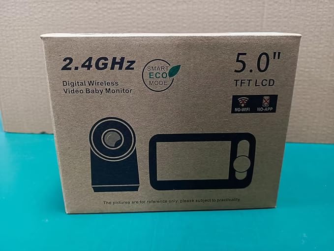 Baby Monitor with 30-Hour Battery, 5" Large Split-Screen Video Baby Monitor with Camera and Audio, 3500mAh Battery, Remote Pan/Tilt/Zoom Camera, Two-Way Talk, Night Vision, Lullabies, No WiFi