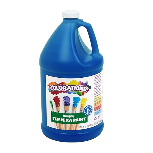 Colorations Paraben-Free Tempera Paint for Kids - 1 Gallon, Vibrant Blue. Non-Toxic and Made in the USA, Classroom Must Haves, Bulk Arts and Crafts Supplies