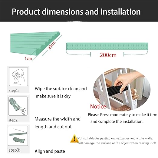 Bunk Bed Ladder Pads, Traction Treads for Stair Steps, Self-Adhesive Bunk Bed Ladder Cover Foam Padding, Soft Extra-Wide 7.87 in Edge Protector Furniture, L6.5 Ft Black