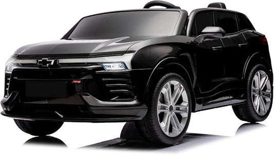 Hetoy 24V 2-Seater SUV Licensed Chevrolet Blazer Ride On Car Toy w/Parent Remote Control, 3 Speeds, Wireless Music, MP3 Player, Electric Car for Kids Ages 3-8, Black