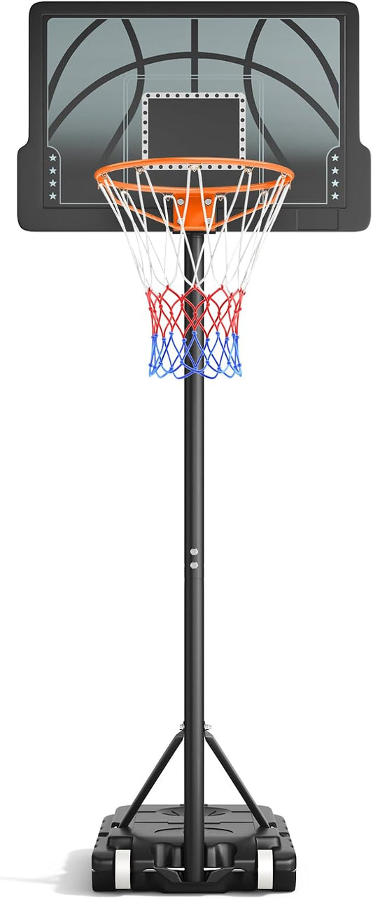 Kids Basketball Hoop, 3.6-7 FT Height Easy Adjustable, Portable Basketball Hoop Outdoor Indoor for Kids/Teens/Youth, 30" Backboard