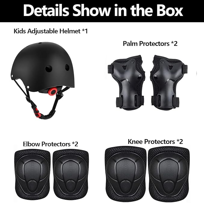 Kids Bike Helmet with Knee Elbow Wrist Pads Guards,Pink,for Ages 2-3-5-8-14,Sports Bicycle,Skate Scooter,Rollerblading with Unicorn Sticker