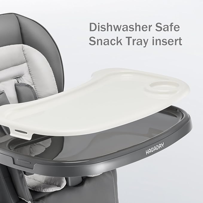 6 in 1 Convertible High Chairs for Babies and Toddlers,Portable High Chair with Dishwasher Tray and 4 Wheel,Booster Seat for Dining Table,Foldable Toddle and Baby Feeding Highchair (Gold-Grey)