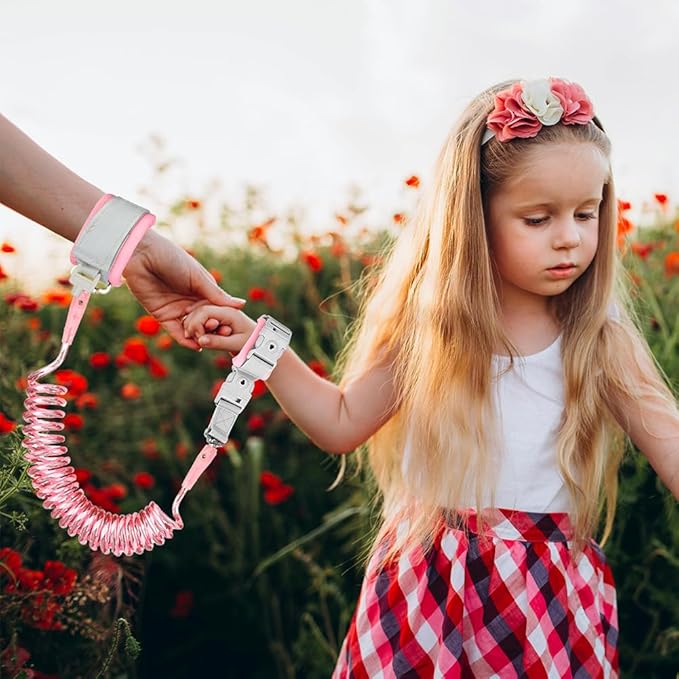 Accmor Toddler Harness Leash + Anti Lost Wrist Link, Cute Deer Kids Harness with Leash, Collapsible Child Leash Baby Walking Harness Protector Wristband Strap for Baby Girls Outdoor