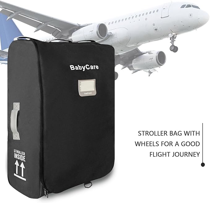 Stroller Travel Bag Compatible with UPPAbaby Vista, Vista V2, Cruz V2,Uppa-baby Bag With Wheels,Dual Handles,Luggage Tag for Airplane Flight Travel