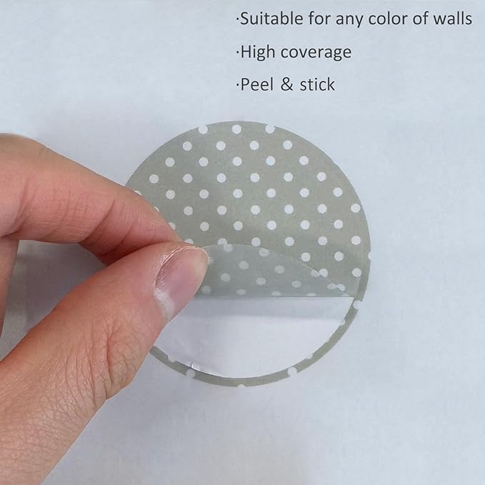 Boho Polka Dot Wall Decals 36 PCS, Boho Wall Decal Wall Sticker for Girls Room Living Room Playroom Nursery, Removable Wall Decals Kids Room Decor Vinyl Murals DIY Cute Decorations (6 Sheets)