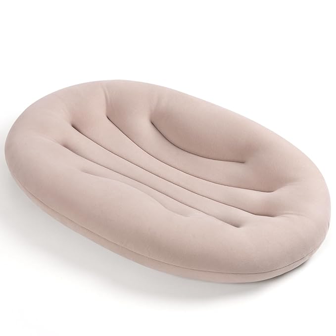 Baby Lounger for Newborn: Portable & Lightweight Pillow for Tummy Time Playtime & Diaper Changes - Skin-Friendly & Breathable for 0-12 Month Supervised Use