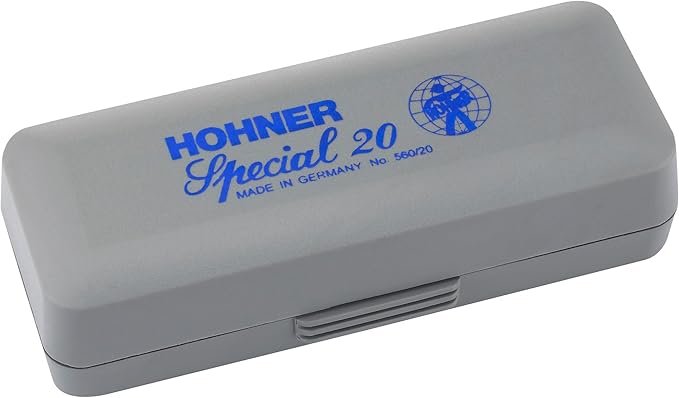 Hohner Special 20 Harmonica - Key of E Flat Bundle with Carrying Case, Pouch, Online Manual, and Austin Bazaar Polishing Cloth