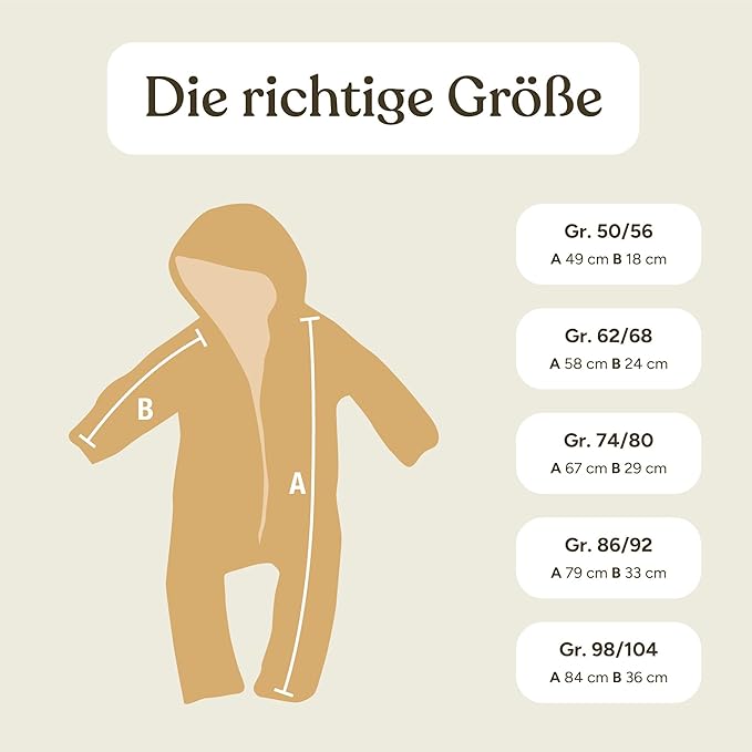 Ehrenkind® WOOLEN JUMPSUIT for Infants and Kids, Warm infant One-Piece made of natural virgin wool with zipper