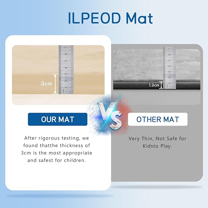 Baby Play Mat for Floor Tummy Time Mat Nursery Rug Muscle Area Playroom Rug Tatami 79"x118" Memory Foam 1.3" Thick Crawling For Babies,Toddlers, Infants, Kids,Floor(Beige)