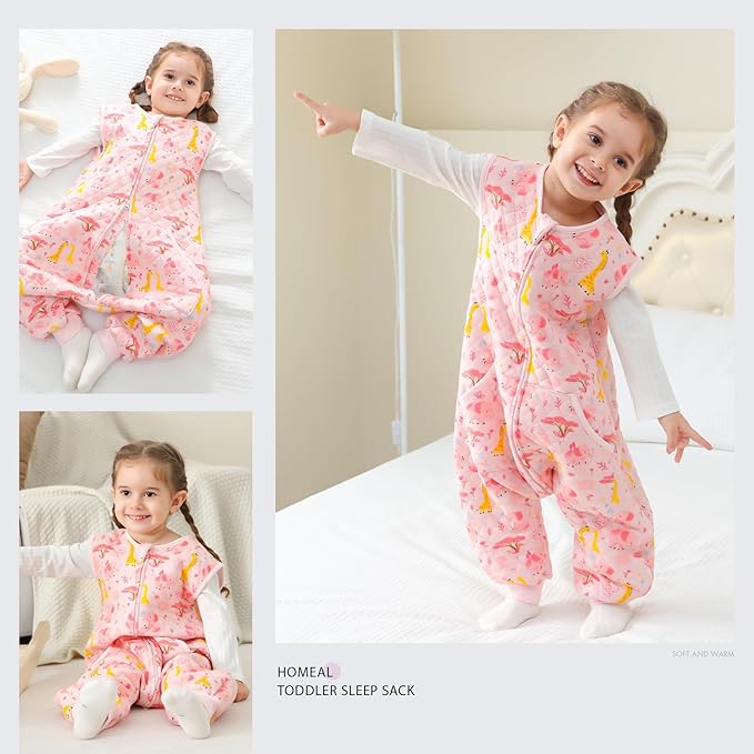 HOMEAL Toddler Sleep Sacks - 1.0 TOG Sleeveless Baby Sleep Sack, 12-18 Months; Soft Legs Wearable Blankets for 18-24 Months