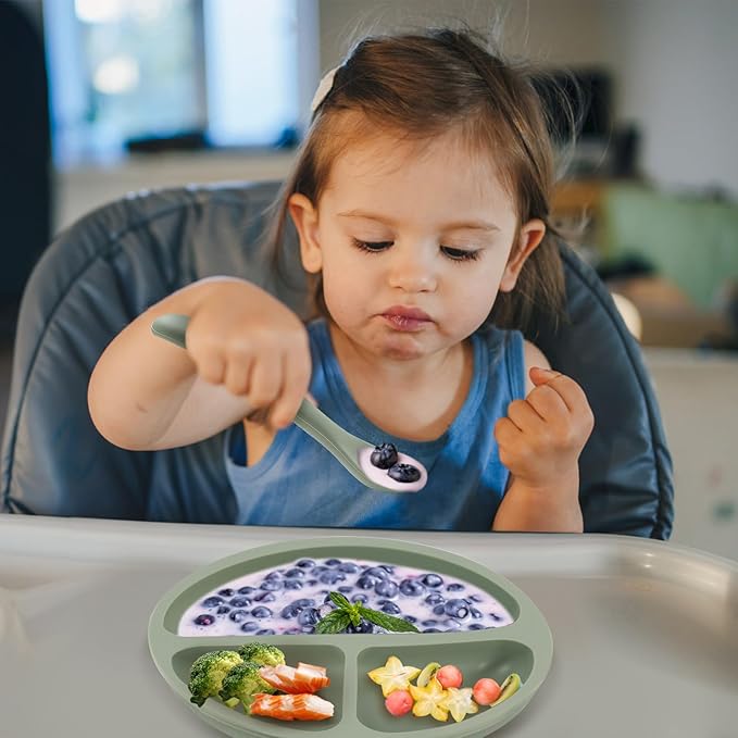 Baby Spoons, 6 Pack First Stage Silicone Feeding Spoons, Soft Tip Feeding Baby Utensils, Baby Led Weaning Supplies Training Spoons, Dishwasher and Boil Safe