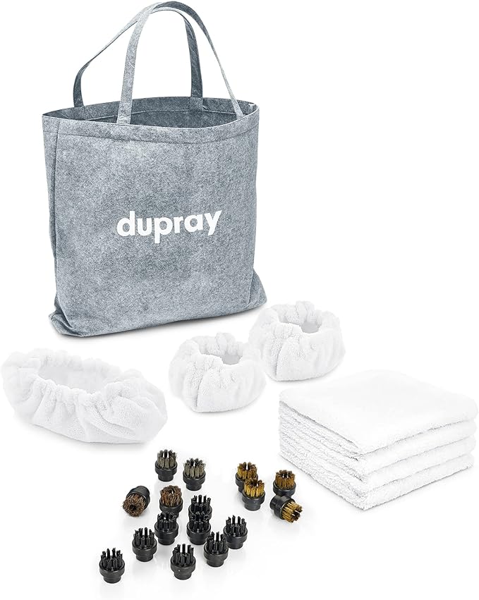 Dupray Steam Cleaning Pack Pro – 24-Piece Accessory Kit for Dupray Steam Cleaners: Versatile set includes everything needed for deep cleaning on multiple surfaces.