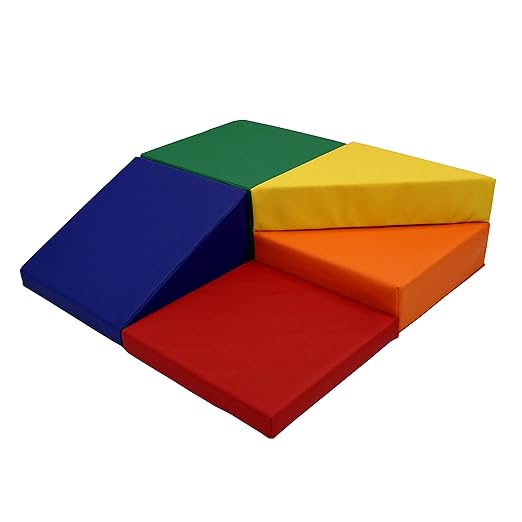 Factory Direct Partners 12366-AS SoftScape Playtime Corkscrew Climber for Infants and Toddlers, Colorful Beginner Soft Foam Structure for Indoor Active Play (5-Piece Set) - Assorted