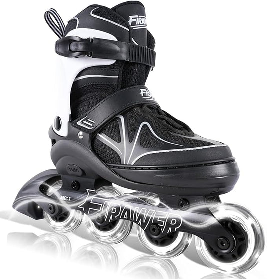 Kids Adjustable Inline Skates Ages 4-12, Youth Inlie Skates for Girls Boys 5-8 8-12 with Full Light Up Wheels, Beginner Women Adult Skates