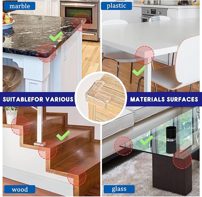 24 Pack Corner Protector for Baby, Corner Guards Corner Protectors for Furniture for Table Edges & Sharp Corners- Baby Proofing (L Shape+Round Shape)