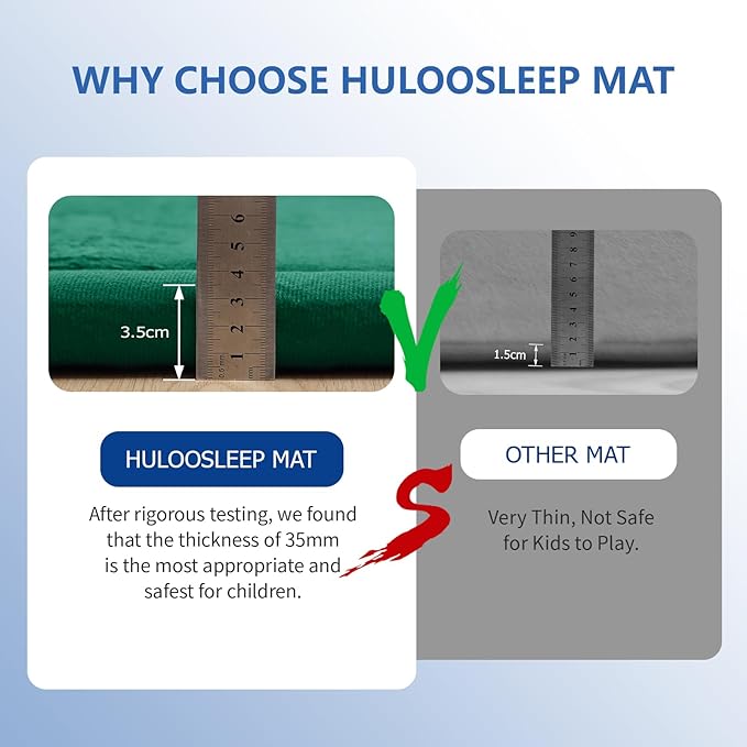 Baby Play Mat for Floor,1.3" Thick Memory foam Tummy Time Mat,Soft Coral Velvet Nursery Rug,Extra Large Non Slip Crawling Mat for Toddlers,Infants,kids,Yoga,Tatami Style for Living Room(Dark Green)