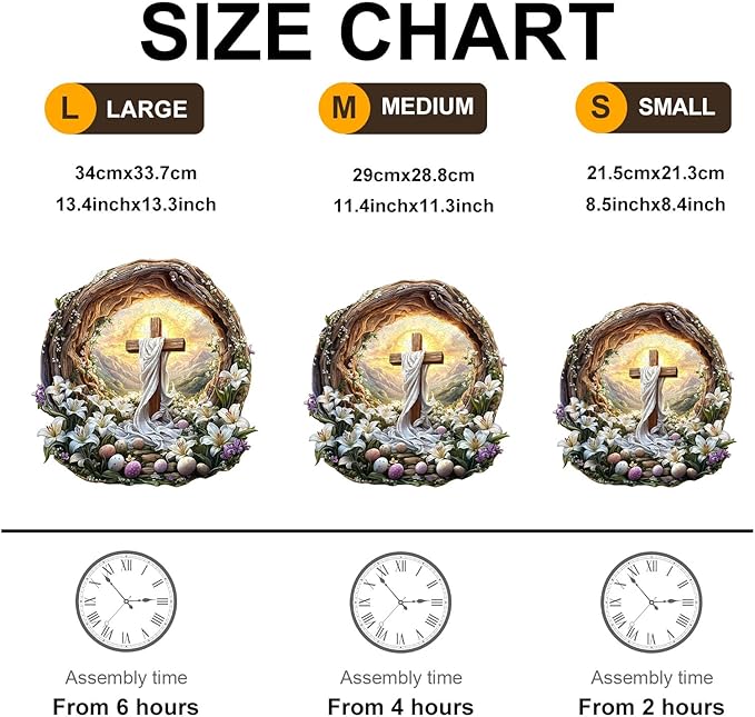 KAAYEE Wooden Puzzles for Adults, 3D Vision Effect Holy Light Cross Wooden Jigsaw Puzzle Unique Shape Wood Puzzle Adult, 3D Effect Flat Puzzle Birthday Family Game (S-8.5 * 8.4 in-100pcs)