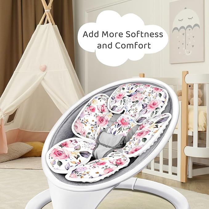 Infant Car Seat Insert, 2-in-1 Reversible Baby Carseat Head Support for Newborn, Soft Carseat Insert Cushion for Baby Girls, Adjustable Baby Headrest for Strollers