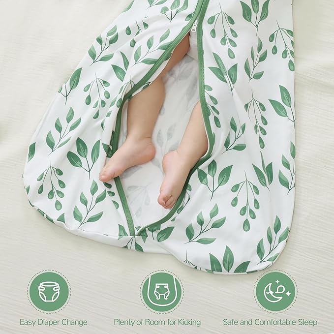 JELLYMONI Baby Sleep Sack 6-12 Months 100% Cotton Wearable Blanket, 0.5 TOG Soft Lightweight Toddler Sleeping Sack 3 Pack 2-Way Zipper Newborn Sleep Sacks