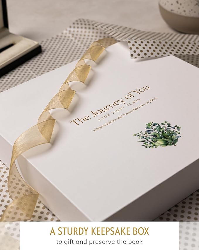 Baby's First 5 Year Book for Girl or Boy - Gender Neutral Green Meadow Nature Keepsake Memory Journal - Newborn Photo Album Milestone Scrapbook - Baby Registry and Gender Reveal Gift for Parents to Be