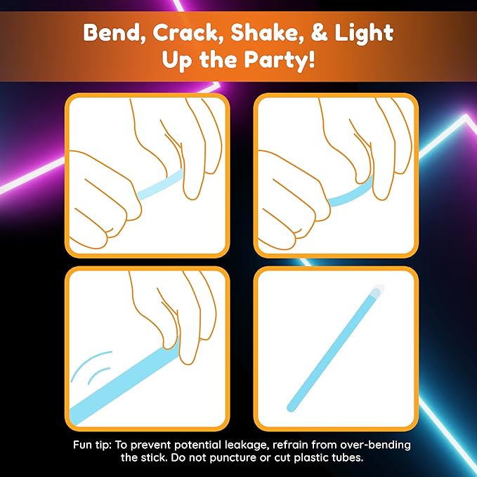 Glow Fever Glow in The Dark Sticks - 50 ct 6" Glow Sticks Bulk Party Pack with End Caps & Lanyards - Glow Party Favors for Concert, Festival, & Wedding Neon Light Sticks by Party Dragon, Multi