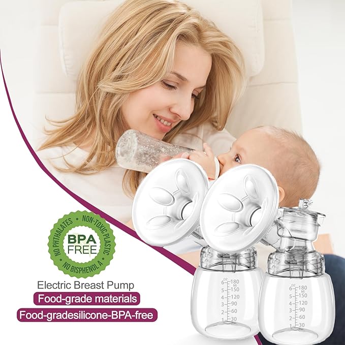 Electric Breast Pump, 3 Modes 9 Levels,Whisper-Quiet Electric Breast Pump, Anti-Backflow, Touchscreen LED，Portable for Home & Travel