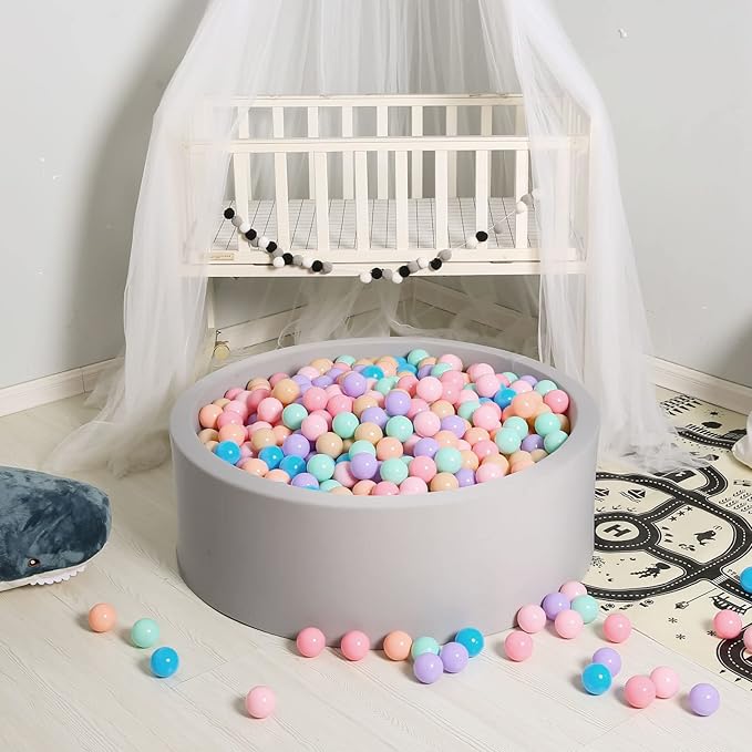 GOGOSO Ball Pits Balls for Toddlers Pack of 50 100 200 Plastics Shape Ball Non-Phthalate Non-BPA Non-Toxic 2.2-Inch Crush Proof Play Balls